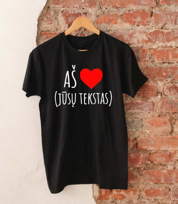 Marškinėliai Valentino dienai su jūsų užrašu ❤️
