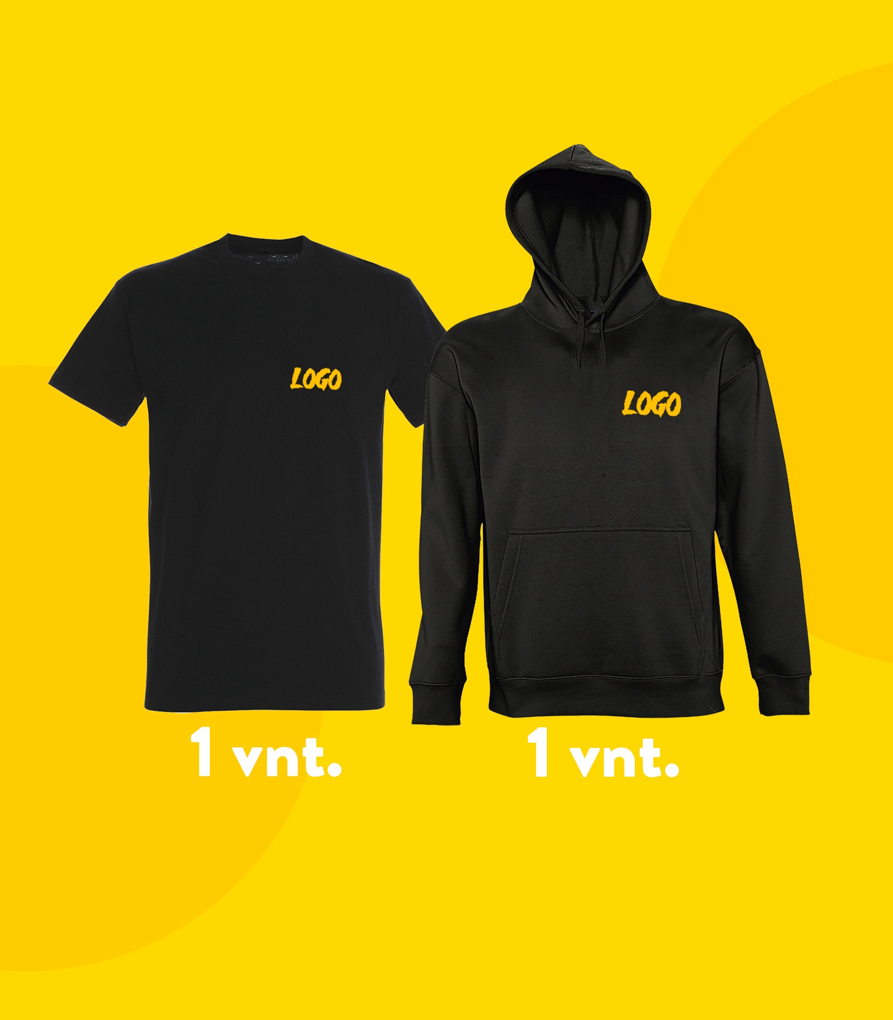 Marškinėliai ir džemperis su jūsų logotipu