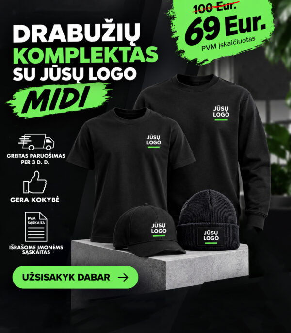Drabužių komplektas „MIDI“ su jūsų logo