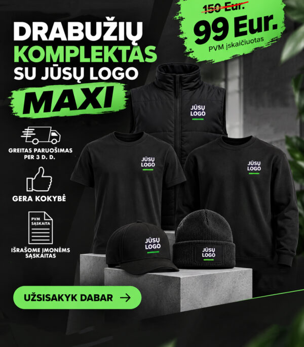 Drabužių komplektas „MAXI“ su jūsų logo