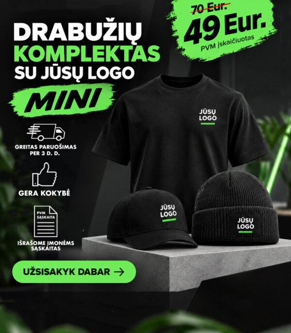 Drabužių komplektas „MINI“ su jūsų logo